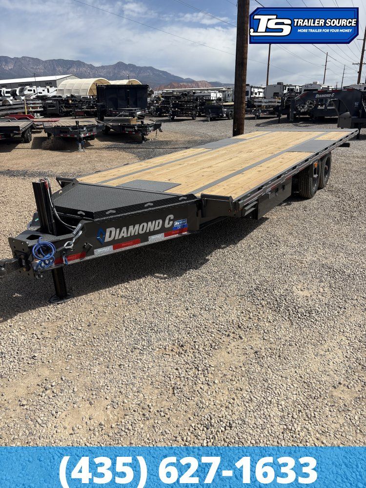 8.5x24 Diamond C DET 210 Deckover Tilt Trailer - 23K GVWR - Hydraulic Jack(s), Winch Plate
