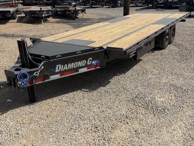 8.5x24 Diamond C DET 210 Deckover Tilt Trailer - 23K GVWR - Hydraulic Jack(s), Winch Plate