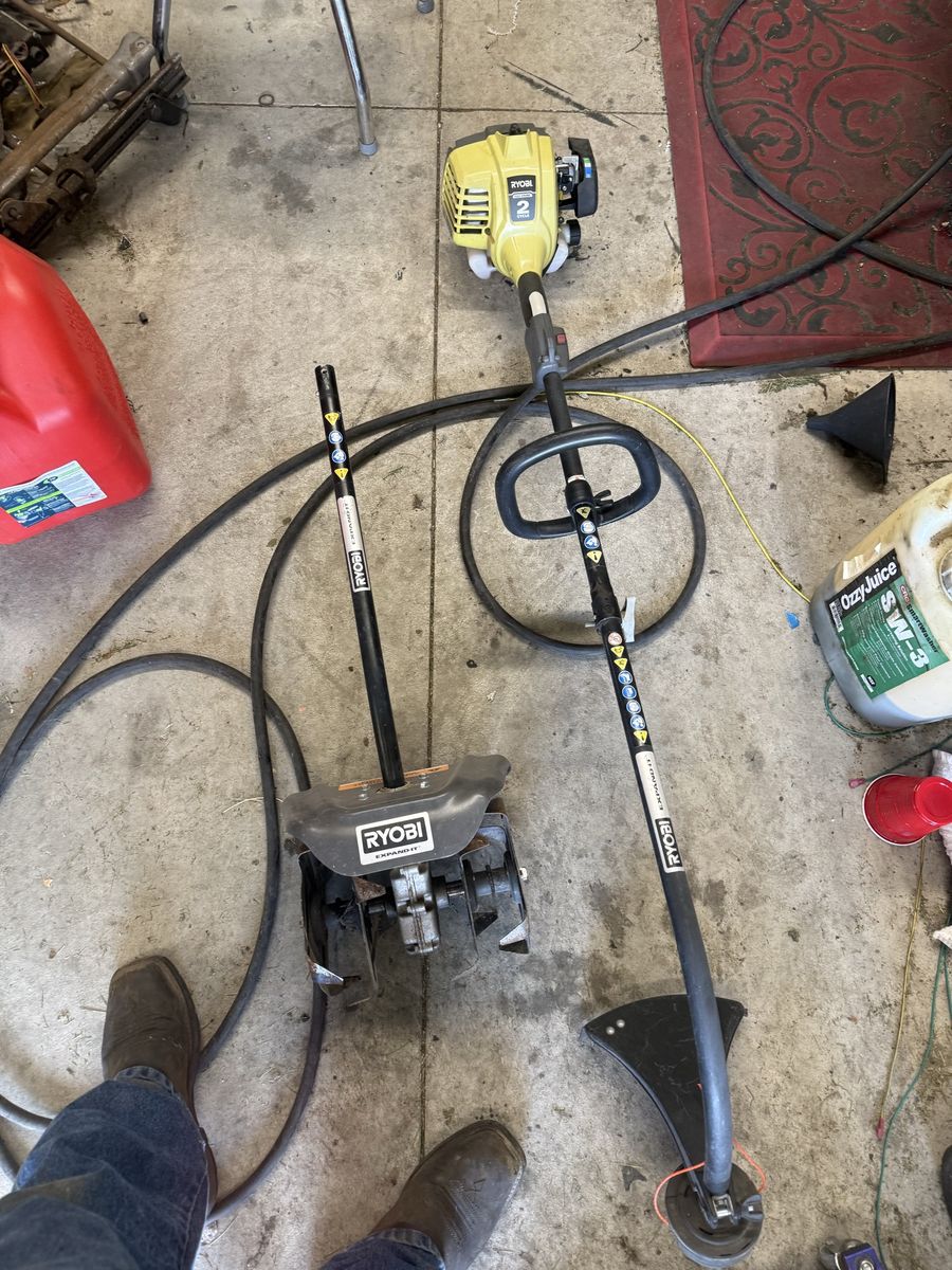 RYOBI weed eater and tiller attachment