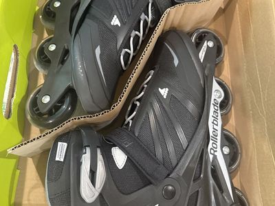 Rollerblade Zetrablade Men's Adult Fitness Inline Skates - US Size 12, Black/Silver