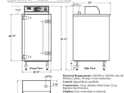 Southern Pride Electric Smoker for indoor or outdoor smoking for your Restaurant/Kitchen