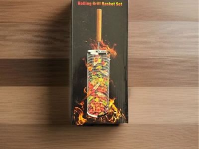 Bbq Rolling Grill BaSket NeW