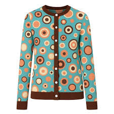 Women's multi-color striped vintage cardigan sweater Small