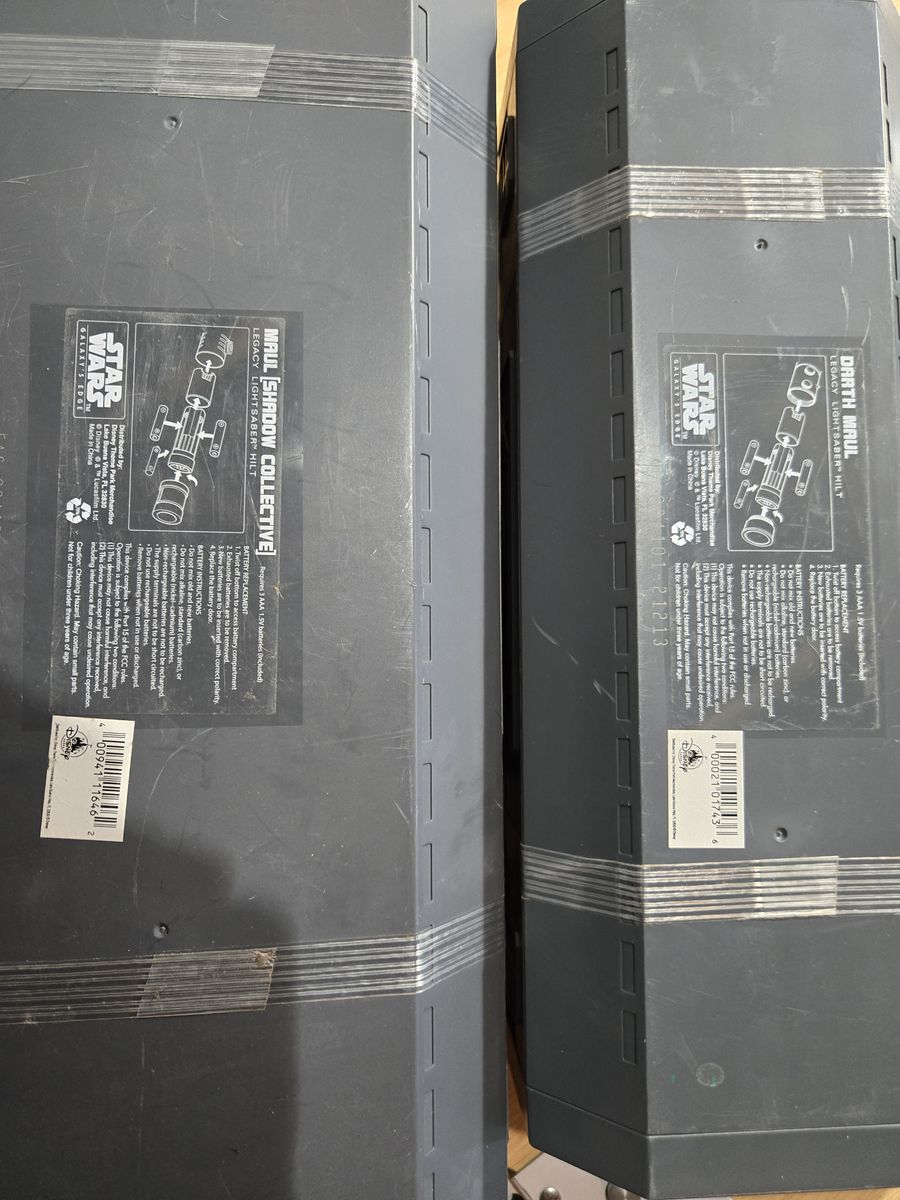 Pair of unopened Darth Maul Lightsabers and blades