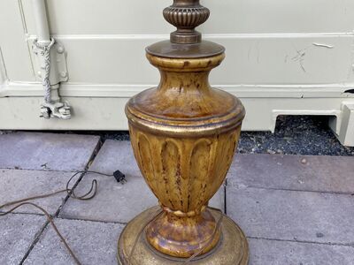 Vintage gold ceramic Floor table shelf lamp