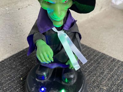 Animated Halloween Witch Figure with Sound and LED Lights
