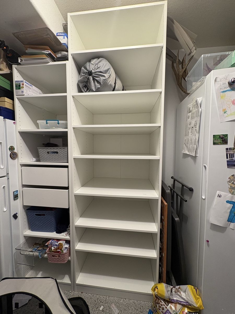 IKEA pax with shelves (larger shelf pictured)
