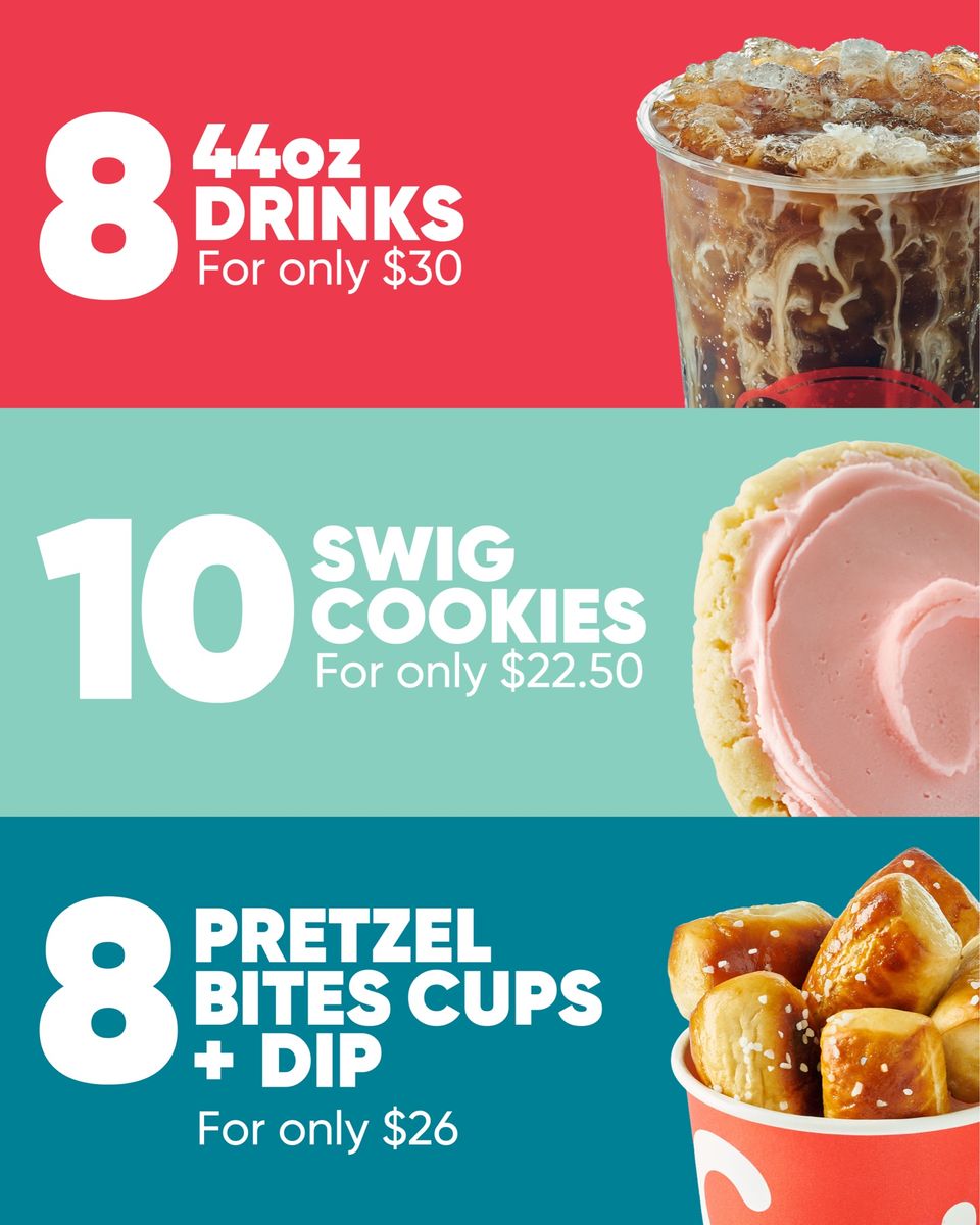 Swig Punch Cards - Drinks, Cookies, & Pretzel Bites