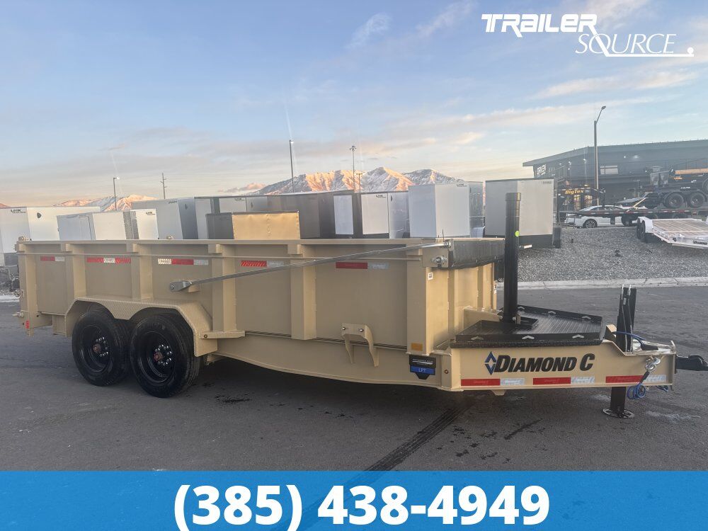 7x16 Diamond C LPT 208 Dump Trailer - 32" Sides - 18K GVWR - Electric Tarp, Hydraulic Jack(s)