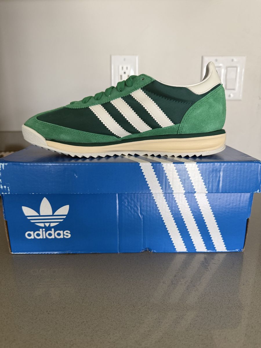 adidas Originals SL 72 Men’s Low Top Lace-Up Sneakers Green/White