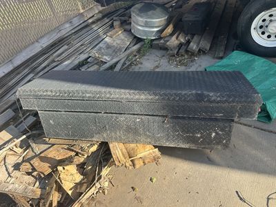 Weather Guard Model 127-5 Black Diamond Plate Aluminum Saddle Truck Tool Box