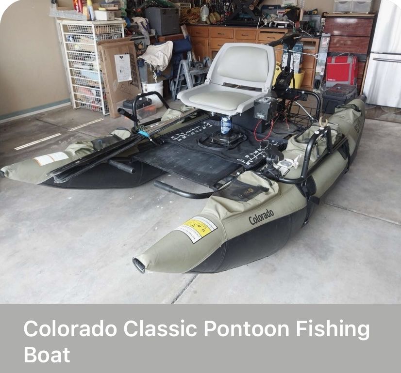 Colorado XT Classic 9' Pontoon Fishing Boat - Swivel Seat, Side Steering