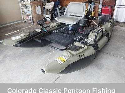 Colorado XT Classic 9' Pontoon Fishing Boat - Swivel Seat, Side Steering