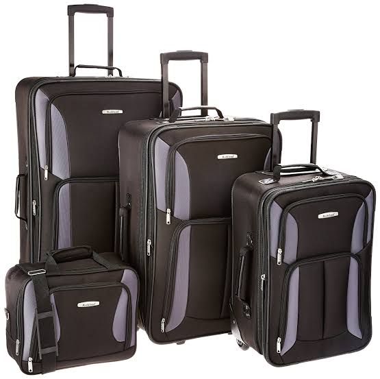 NEW 3 Piece Black Rockland Luggage Set