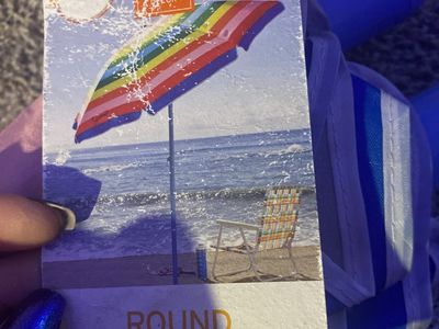 Target Decor 6ft Round Beach Umbrella Rainbow UPF 50+ Sun Protection