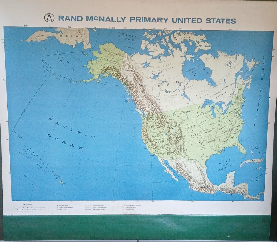 Pull Down Primary School USA Map