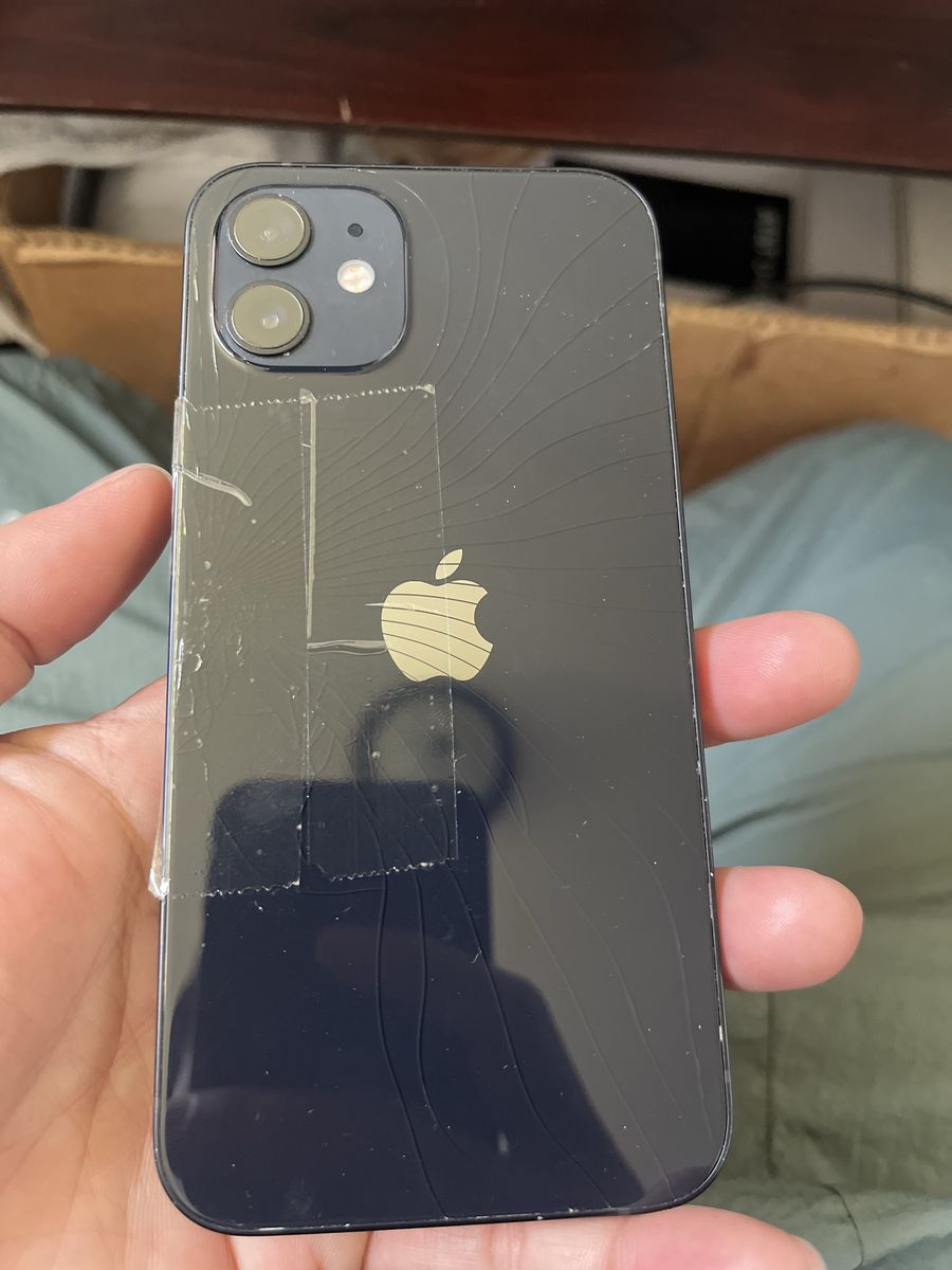 Apple iPhone 12 64GB - Unlocked with 100% Battery Health, Cracked Back as picture