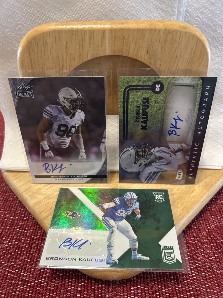 Bronson Kaufusi BYU Autograph RC DONRUSS, LEAF