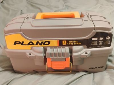 New Plano 1-Tray Tackle Box with Assorted Lures and Fishing Gear