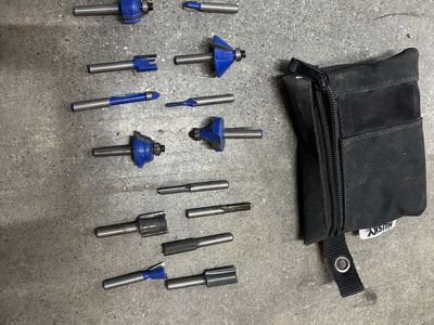 Husky Router Bit Set with Pouch - Various Styles for Woodworking