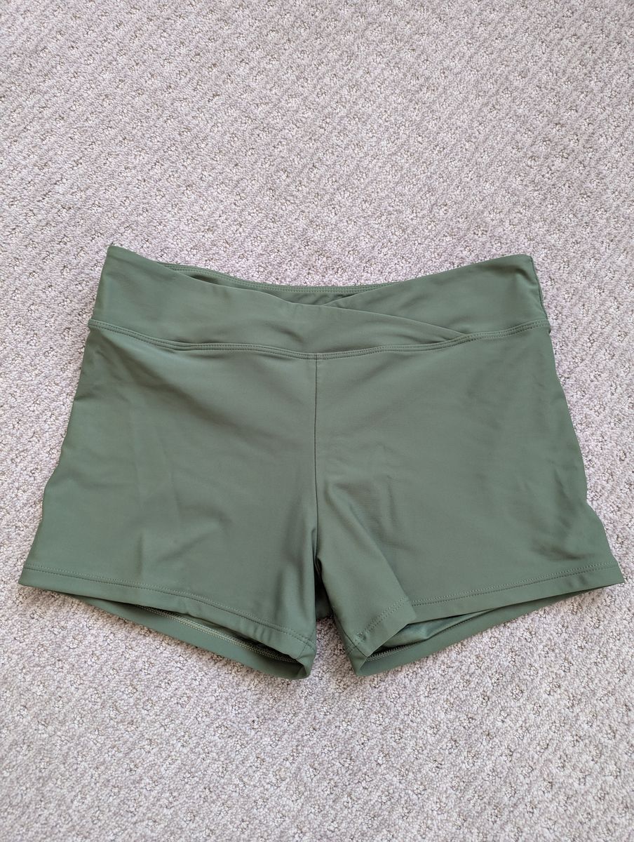 Yonique Womens V Cross Swim Shorts Tummy Control Bottoms, size M