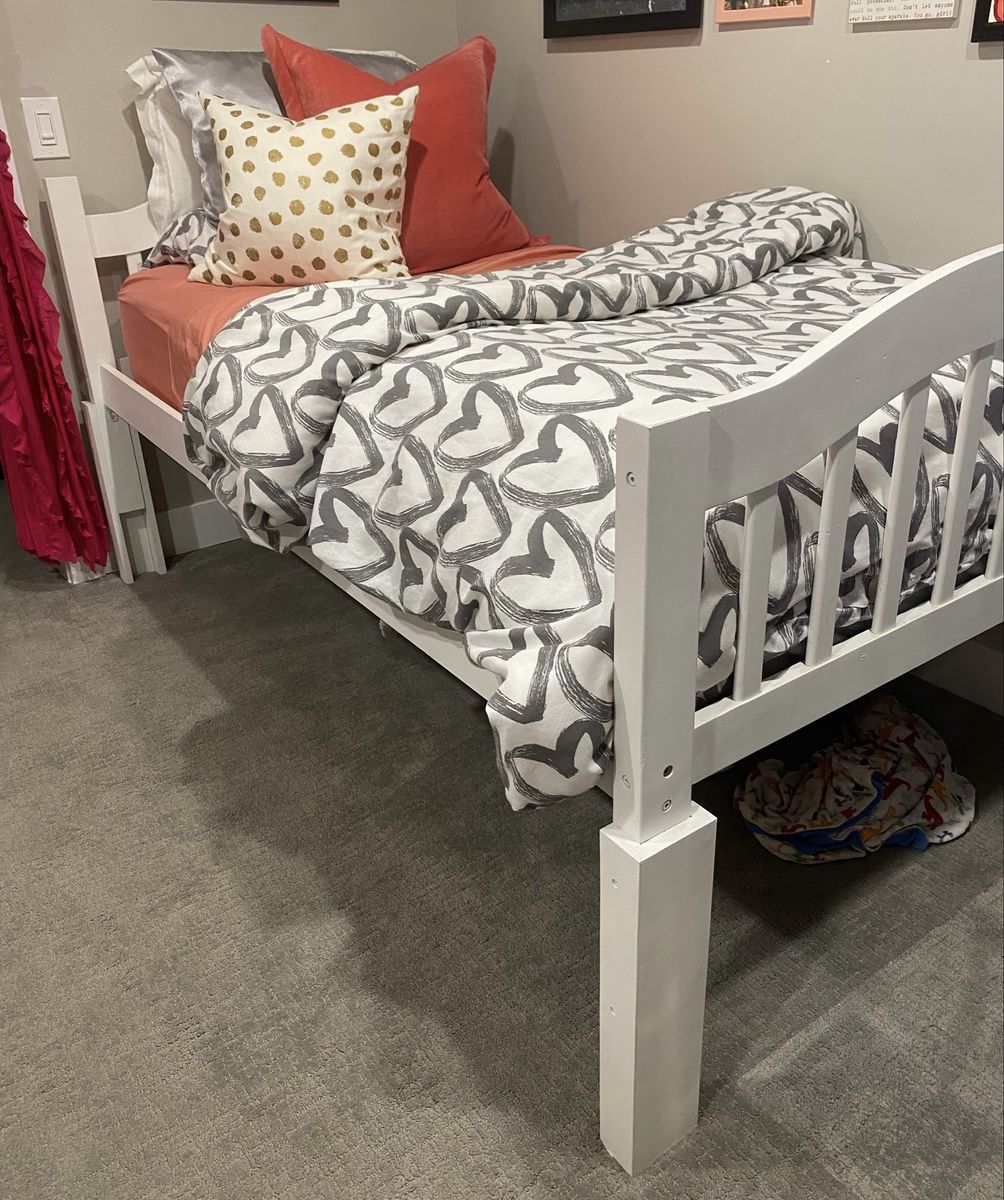 White Wood Bed Frames with Slats