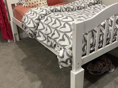 White Wood Bed Frames with Slats