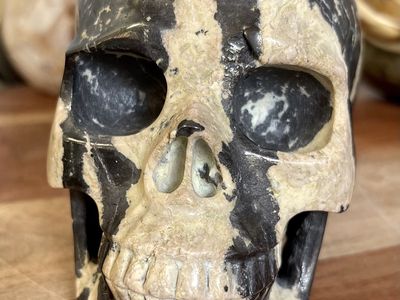 NEW Crystal 5" SKULL HEMATITE Protection Flashy Stone Home Decor Decoration Figurine Statue Collectible