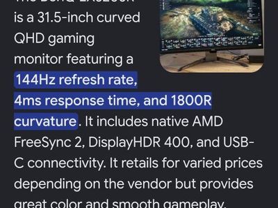 BenQ EX3203R 31.5" Curved QHD Gaming Monitor 144Hz 4ms FreeSync 2 USB-C