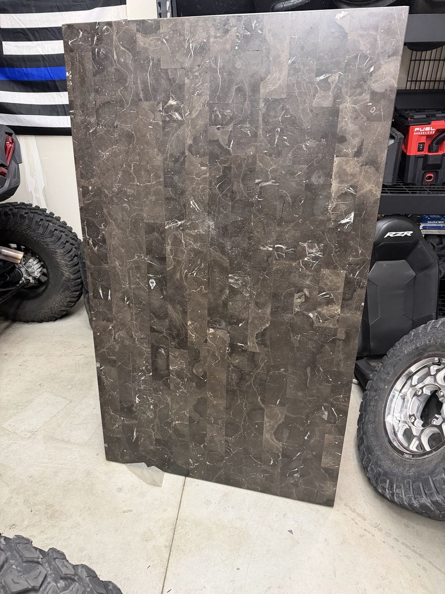 Dark Brown Faux Marble Table Top 64 Inches