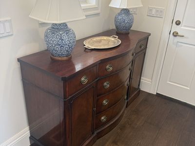 Classic Bow Front Sideboard Buffet Cabinet with Drawers and Storage