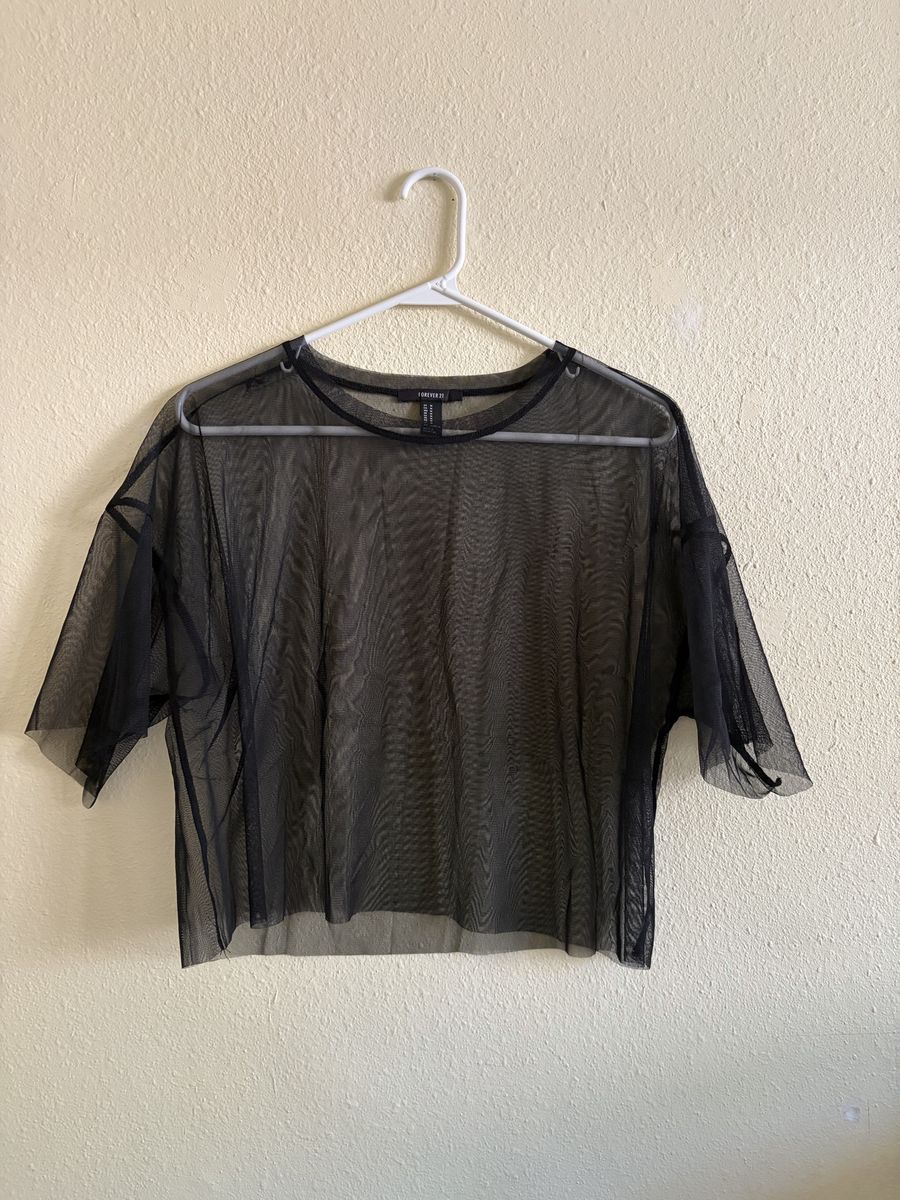 Forever 21 woman’s black see through shirt