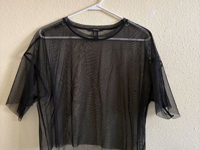 Forever 21 woman’s black see through shirt