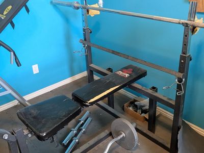 Weight bench and weights