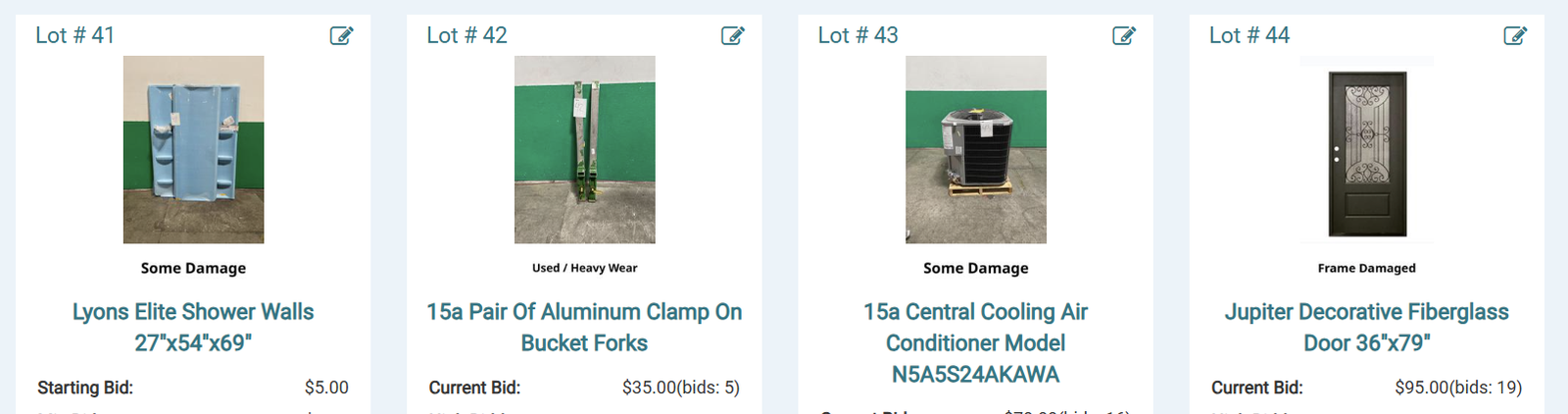 Pallet Racking - Metal Sheets - Industrial Ladders AUCUTION