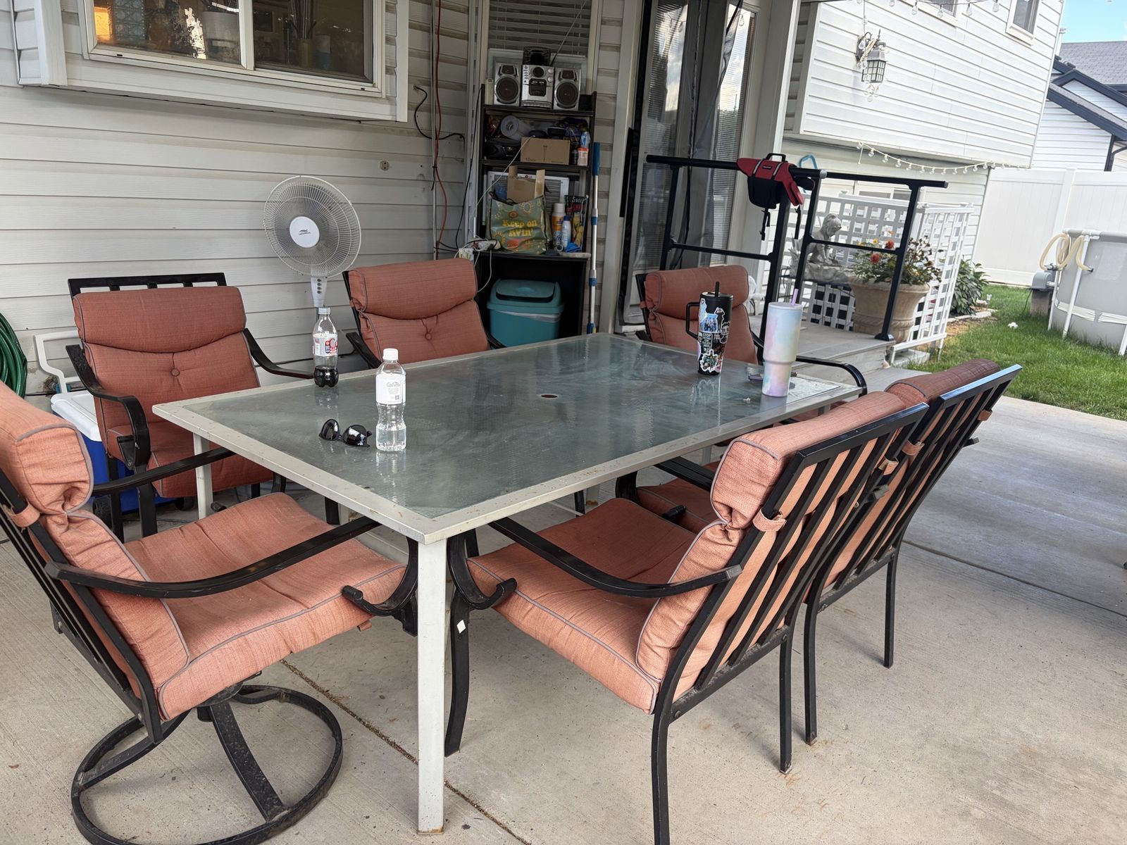Patio set with 6 chairs