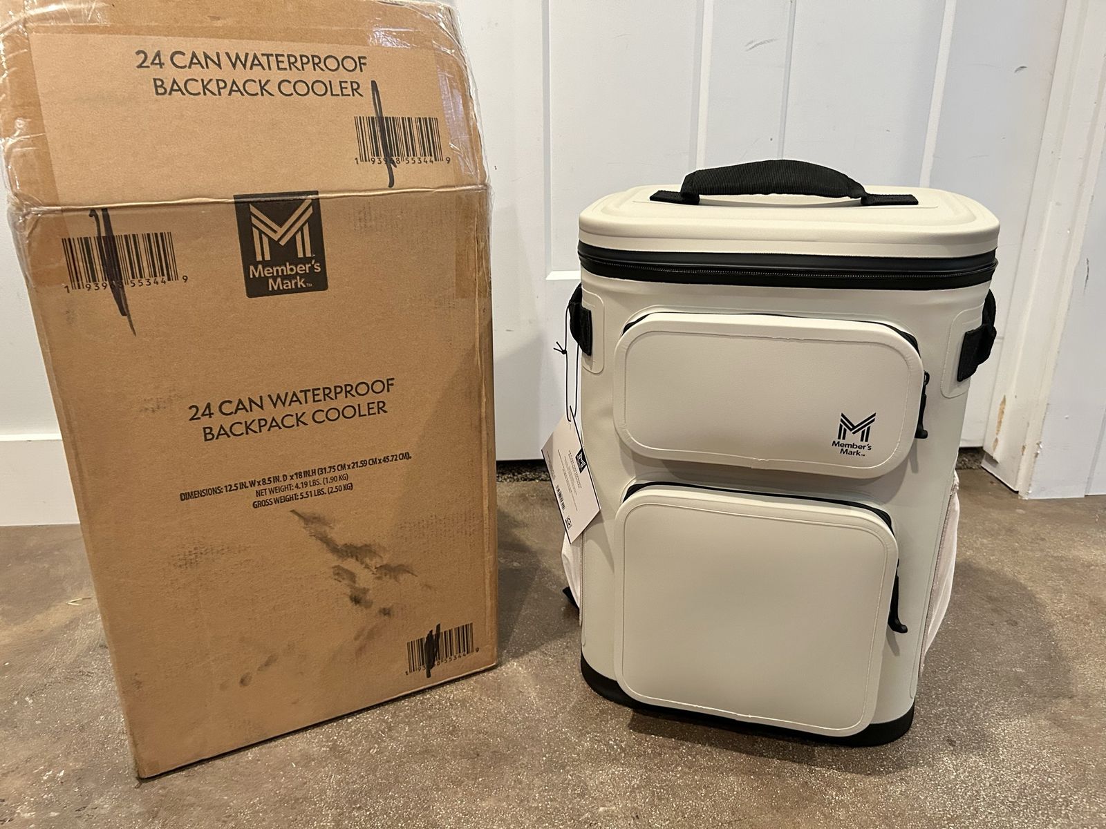 New Member’s Mark 24 Can Waterproof Backpack Cooler White