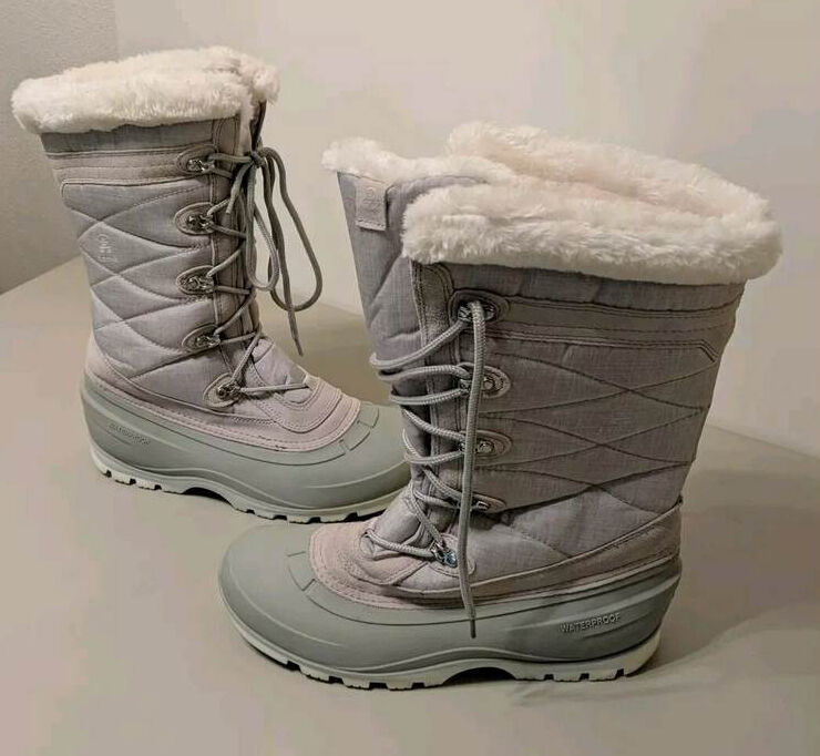 kamik snovalley 4 light grey waterproof boots (size 10)
