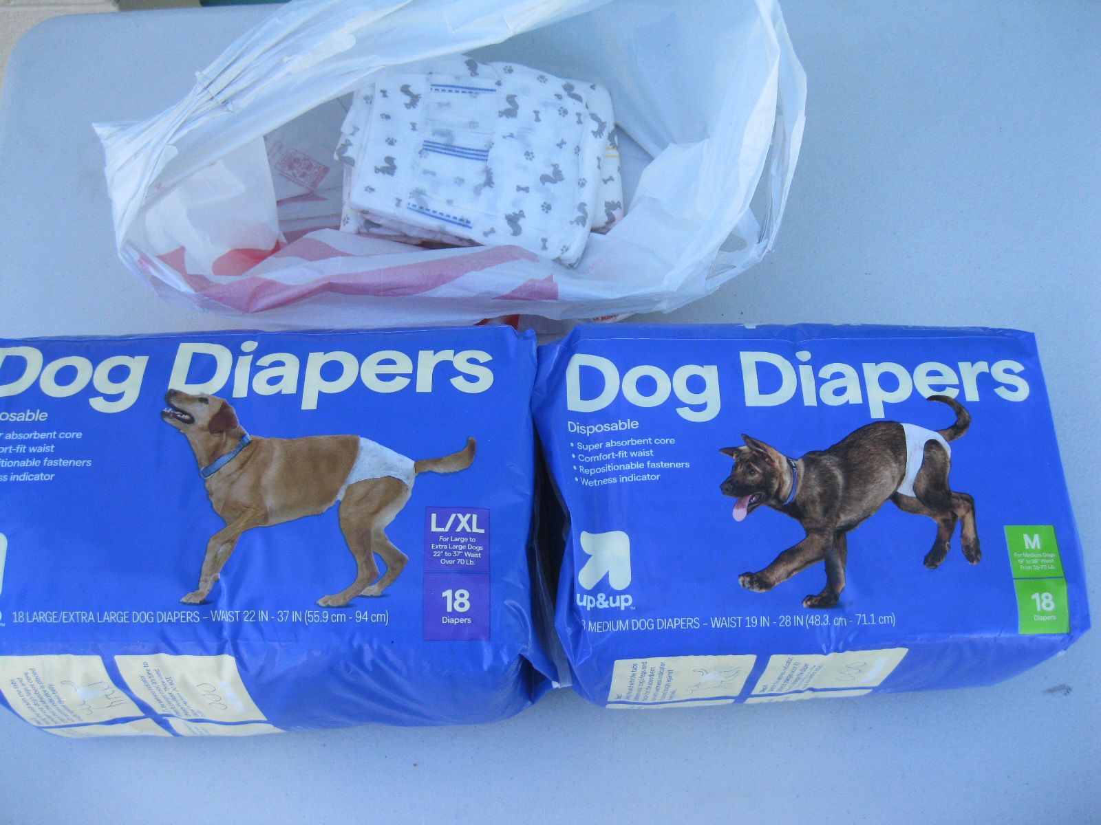 New Bag Of Dog Diapers M or L/XL