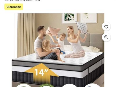 Famistar King Size 14" Memory Foam Hybrid Mattress, Medium Firm, CertiPUR-US Certified