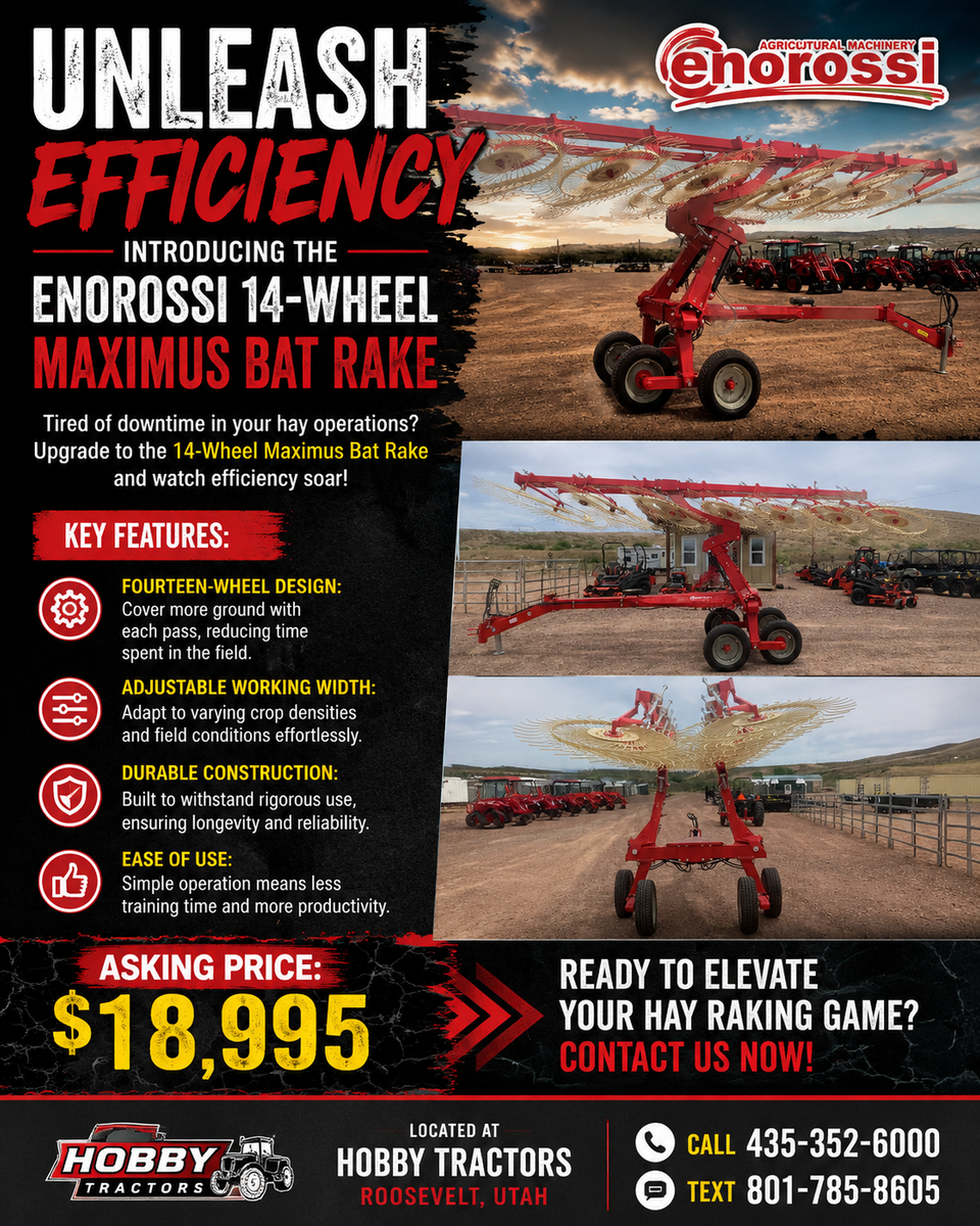 NEW ENOROSSI 14-WHEEL MAXIMUS BAT RAKE 