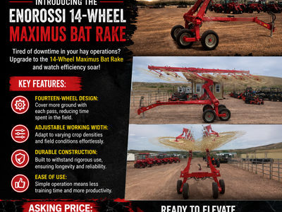 NEW ENOROSSI 14-WHEEL MAXIMUS BAT RAKE
