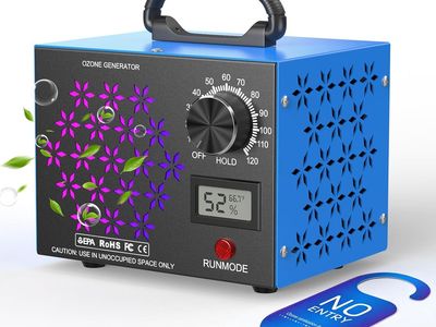 NEW 120,000mg/h Ozone Generator Machine with Temp/Humidity Display, Triple Side Vents for Enhanced Airflow - Faster & Wider
