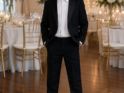 Boys Black Tuxedo Suit 3-Piece Set – Size 7 – Worn Once