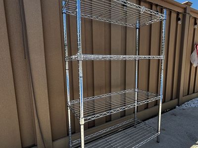 4-Tier Chrome Wire Shelving Storage Rack Utility Unit