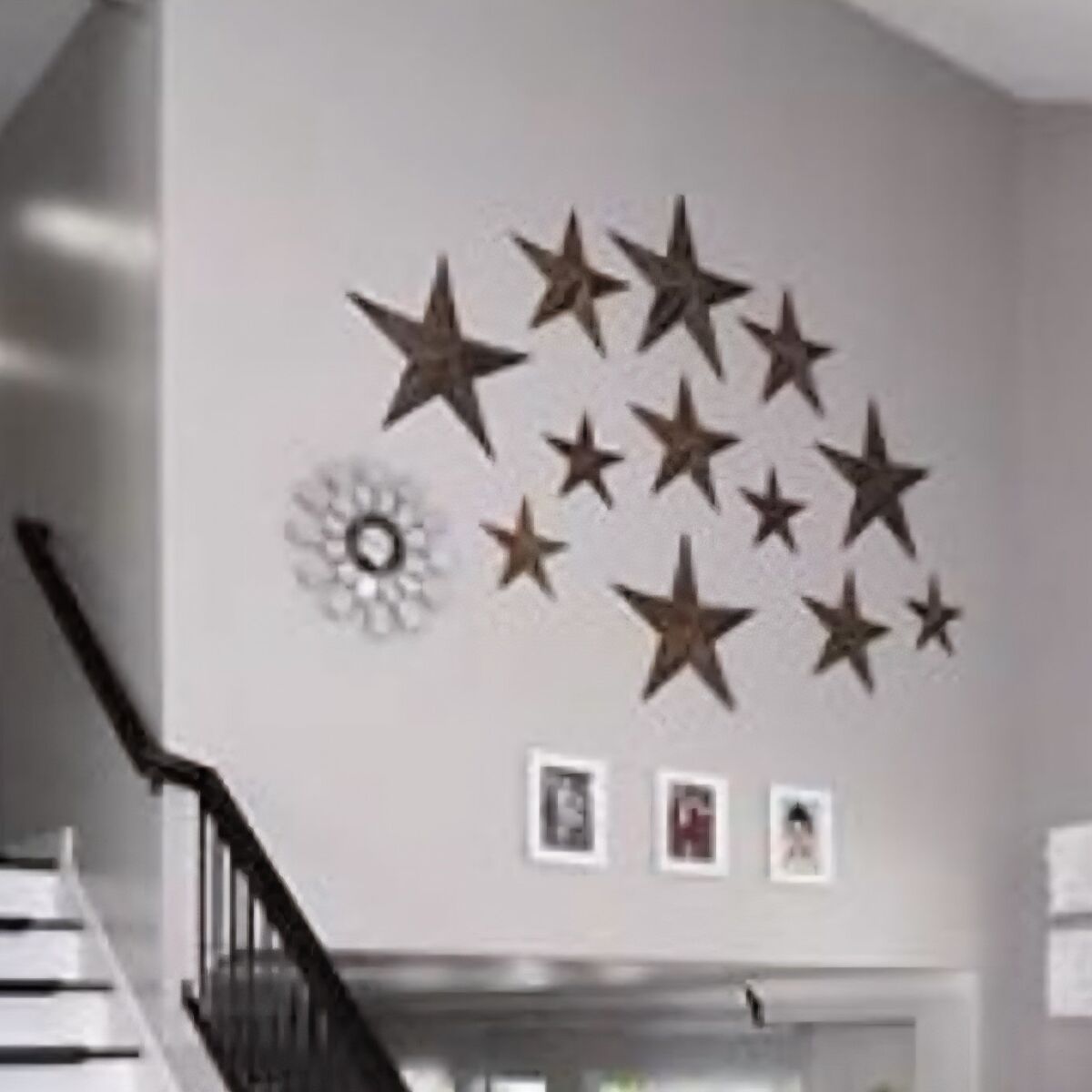 set of 12 metal tin decorative stars