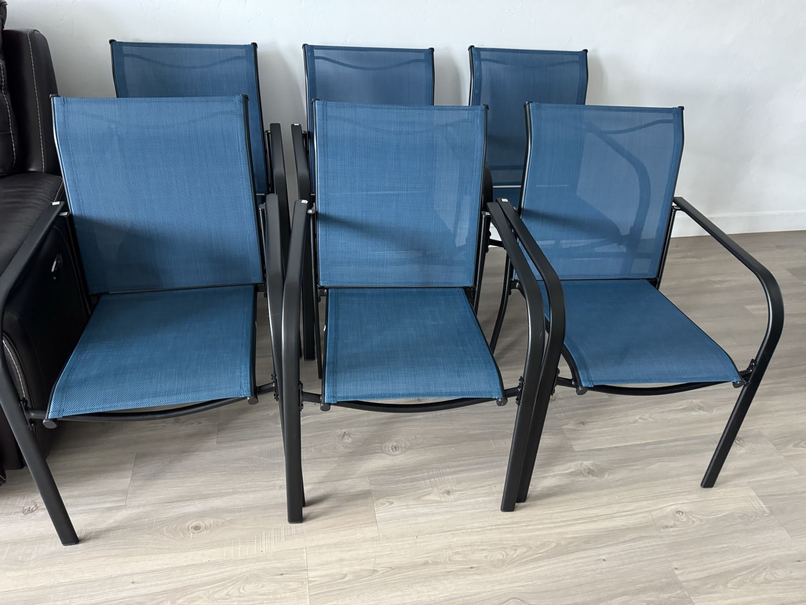 DIFY Patio Dining Chairs Set of 6, Stackable Outdoor Metal Chairs for Garden, Porch and Lawn