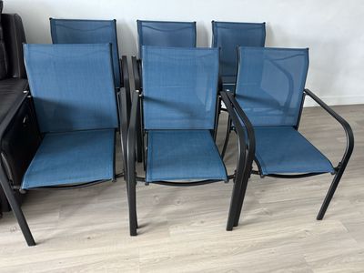 DIFY Patio Dining Chairs Set of 6, Stackable Outdoor Metal Chairs for Garden, Porch and Lawn