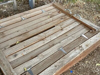 Wooden Sandbox Bench Cover, Green Sandbox And Sand