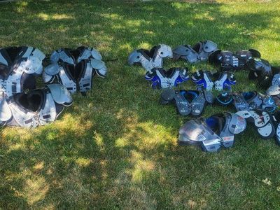 football shoulder pads, youth $30 adult $35, discounts avail